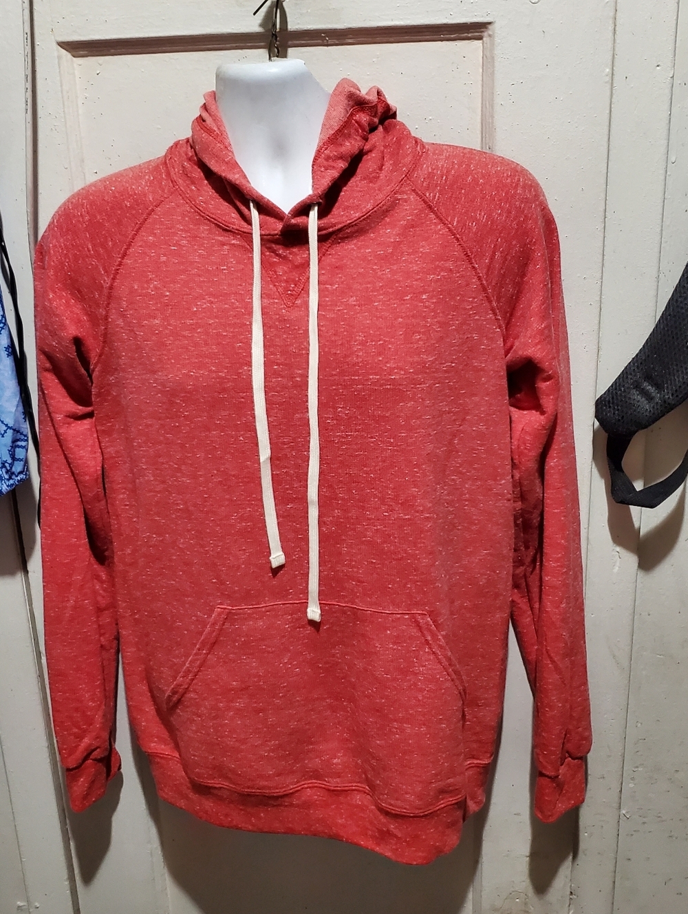 Men's Red Hooded Pullover Sweatshirt - Unbranded